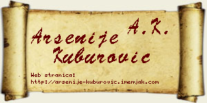 Arsenije Kuburović vizit kartica